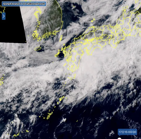 2025年5月17日15時の日本周辺の衛星可視画像