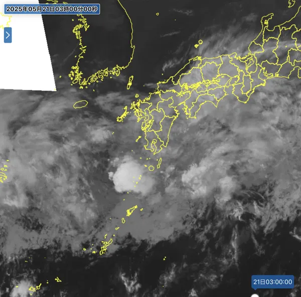 2025年5月21日3時の日本周辺の衛星赤外画像