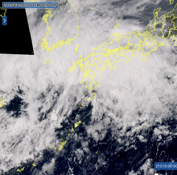 2025年5月21日15時の日本周辺の衛星可視画像