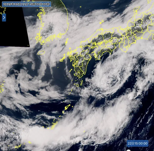 2025年5月22日15時の日本周辺の衛星可視画像