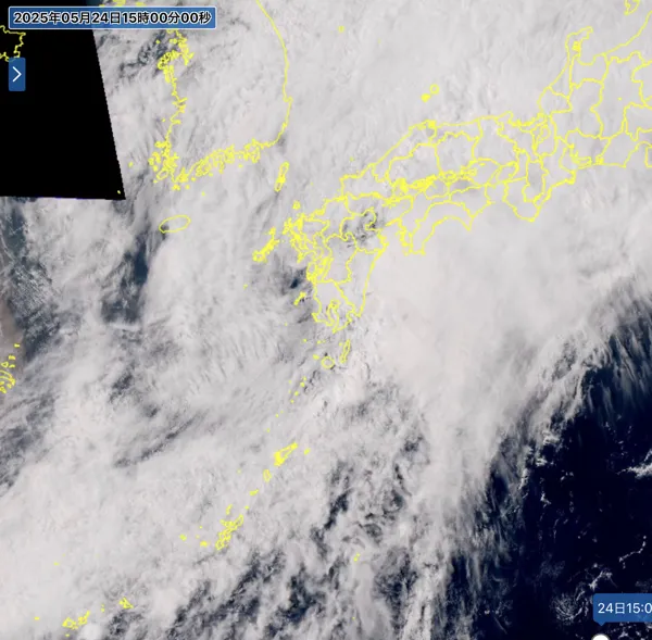 2025年5月24日15時の日本周辺の衛星可視画像