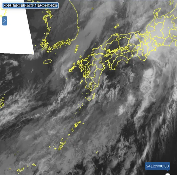 2025年5月24日21時の日本周辺の衛星赤外画像