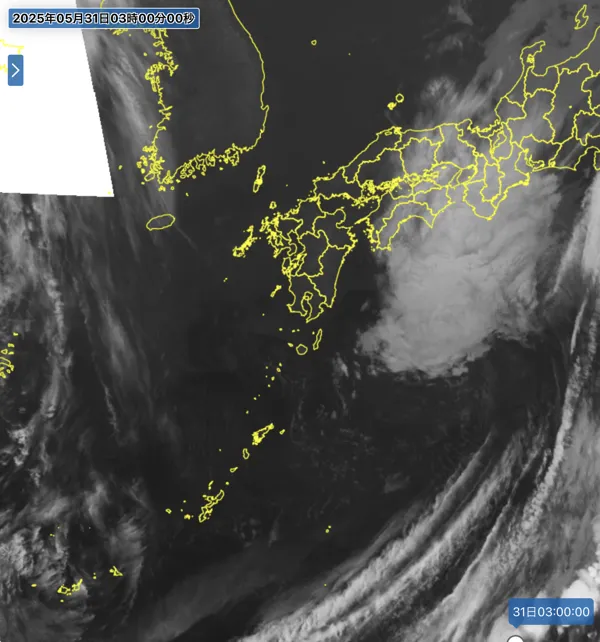 2025年5月31日3時の日本周辺の衛星赤外画像
