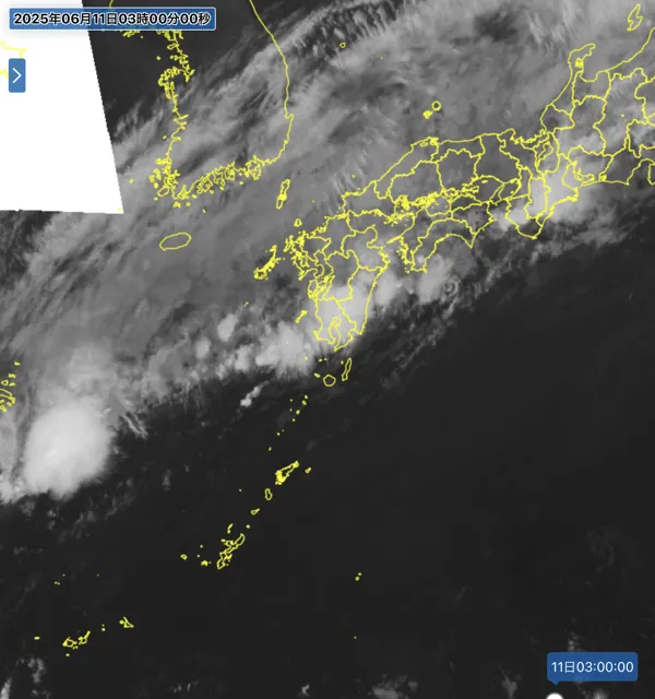 2025年6月11日3時の日本周辺の衛星赤外画像