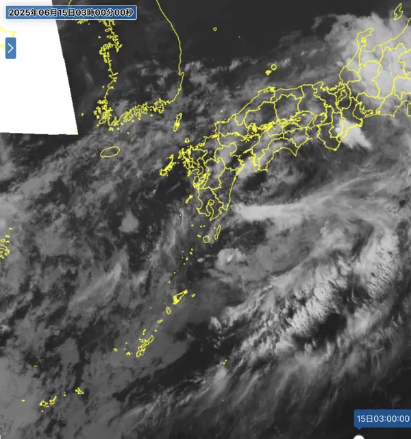 2025年6月15日3時の日本周辺の衛星赤外画像