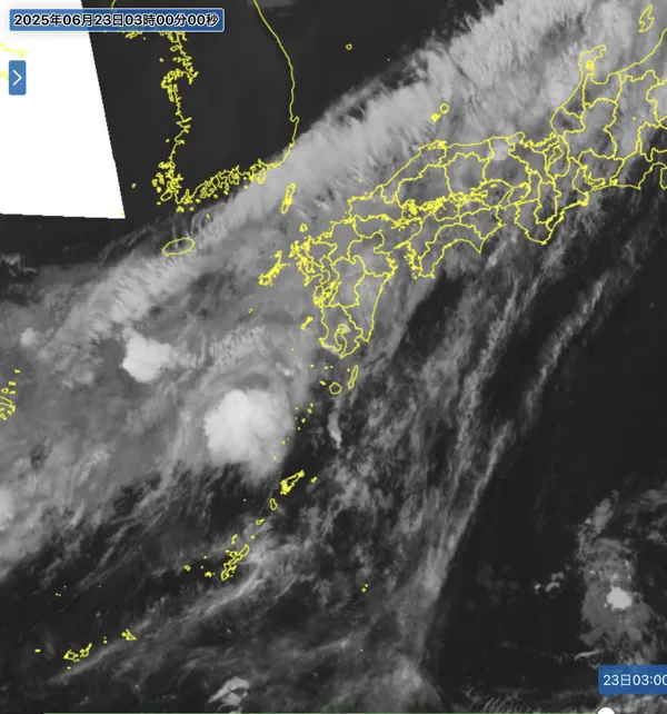 2025年6月23日3時の日本周辺の衛星赤外画像