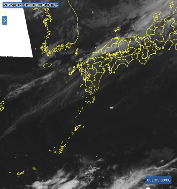 2025年7月5日3時の日本周辺の衛星赤外画像