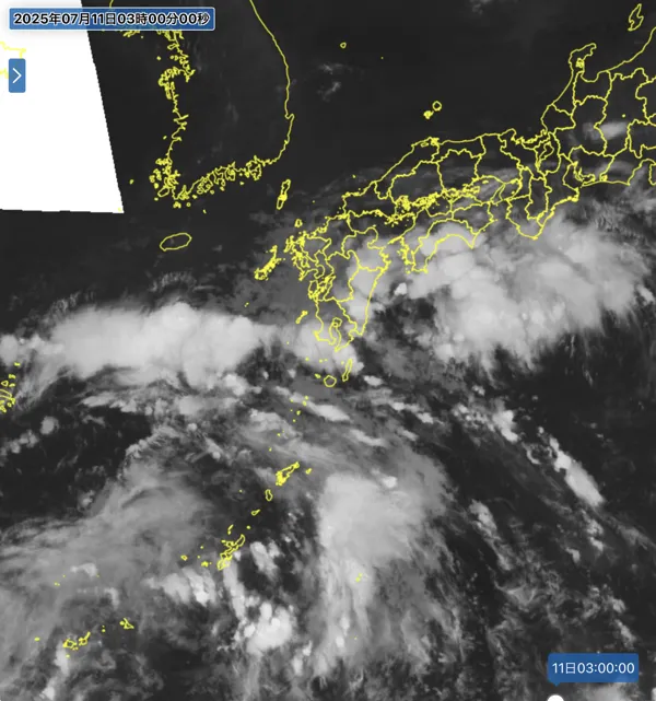 2025年7月11日3時の日本周辺の衛星赤外画像