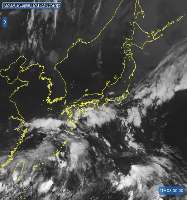 日本周辺の衛星画像（3時）