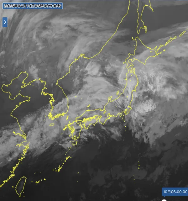 2026年4月10日6時の日本周辺の衛星赤外画像