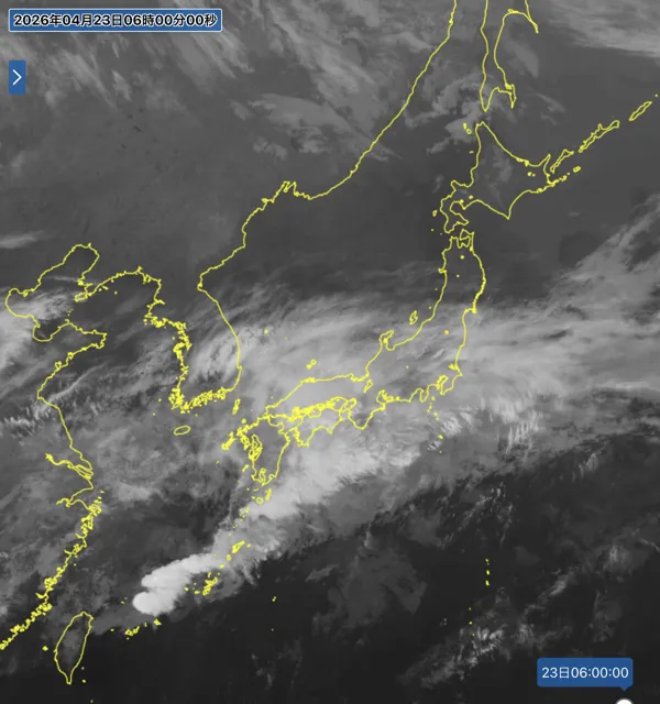 2026年4月23日6時の日本周辺の衛星赤外画像