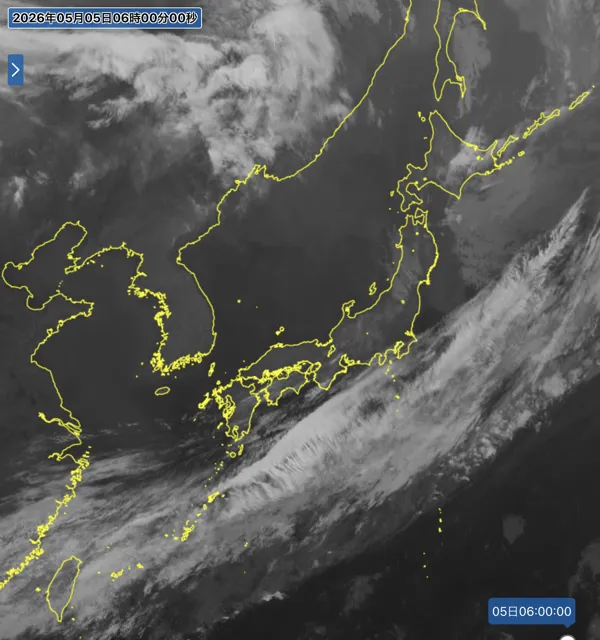 2026年5月5日6時の日本周辺の衛星赤外画像