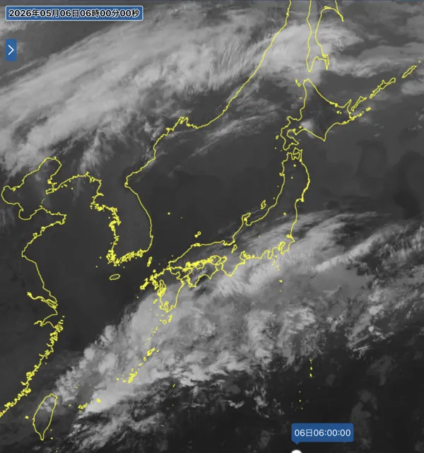 2026年5月6日6時の日本周辺の衛星赤外画像