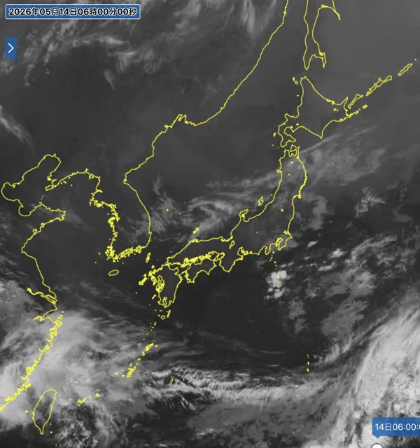 2026年5月14日6時の日本周辺の衛星赤外画像