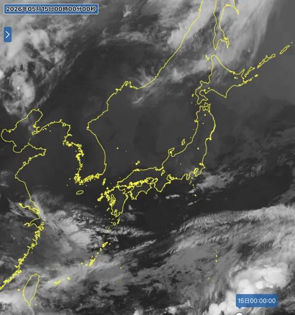2026年5月14日24時の日本周辺の衛星赤外画像