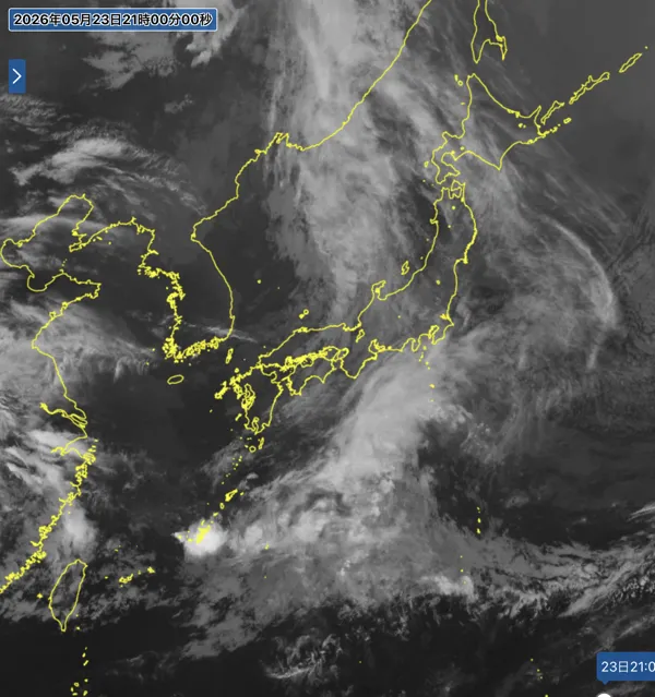 2026年5月23日21時の日本周辺の衛星赤外画像