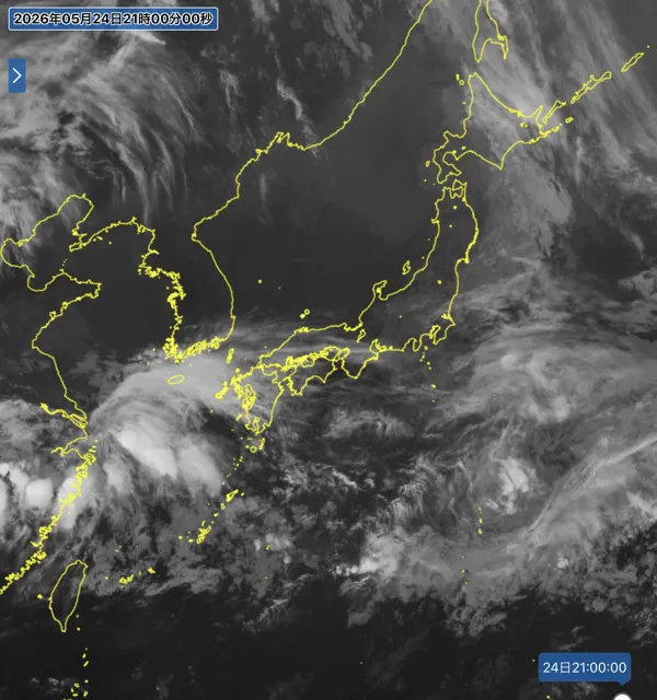 2026年5月24日21時の日本周辺の衛星赤外画像