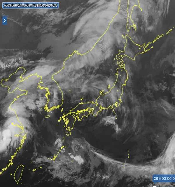 2026年5月26日3時の日本周辺の衛星赤外画像