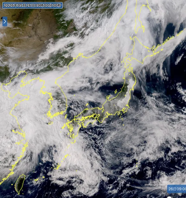 2026年5月26日9時の日本周辺の衛星可視画像