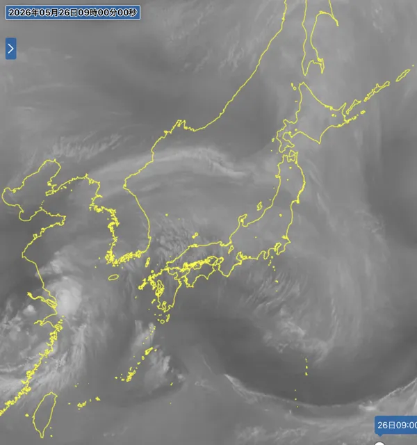 2026年5月26日9時の日本周辺の衛星水蒸気画像