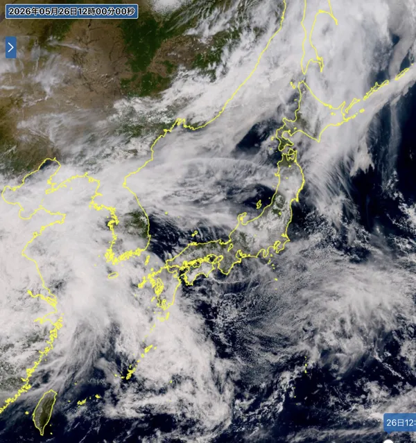 2026年5月26日12時の日本周辺の衛星可視画像