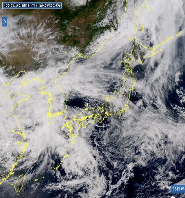 2026年5月26日15時の日本周辺の衛星可視画像