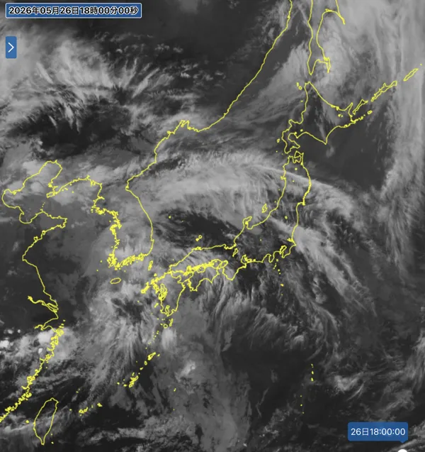 2026年5月26日18時の日本周辺の衛星赤外画像
