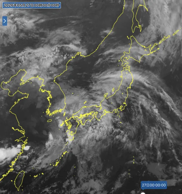 2026年5月26日24時の日本周辺の衛星赤外画像