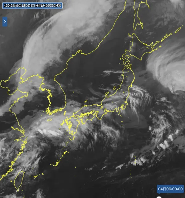 2026年6月4日6時の日本周辺の衛星赤外画像