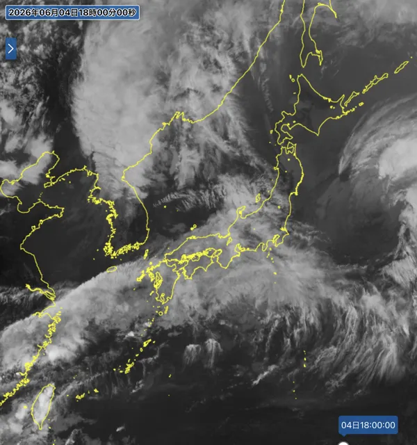 2026年6月4日18時の日本周辺の衛星赤外画像