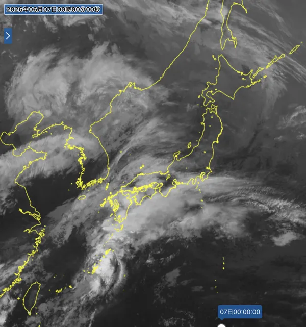 2026年6月6日24時の日本周辺の衛星赤外画像