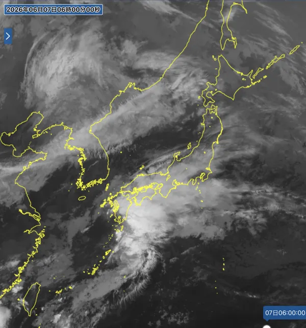 2026年6月7日6時の日本周辺の衛星赤外画像