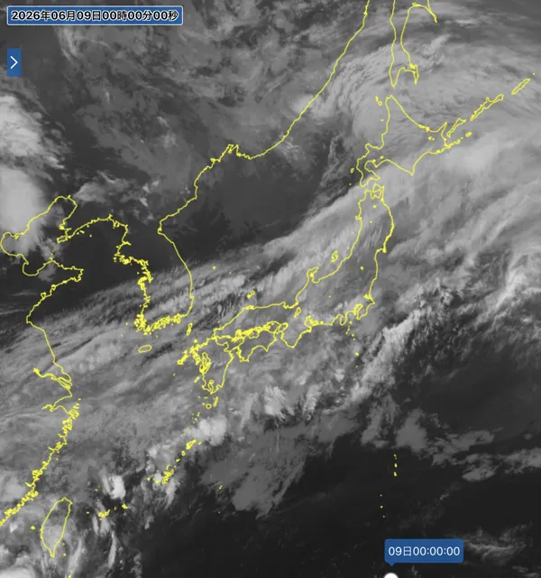 2026年6月8日24時の日本周辺の衛星赤外画像