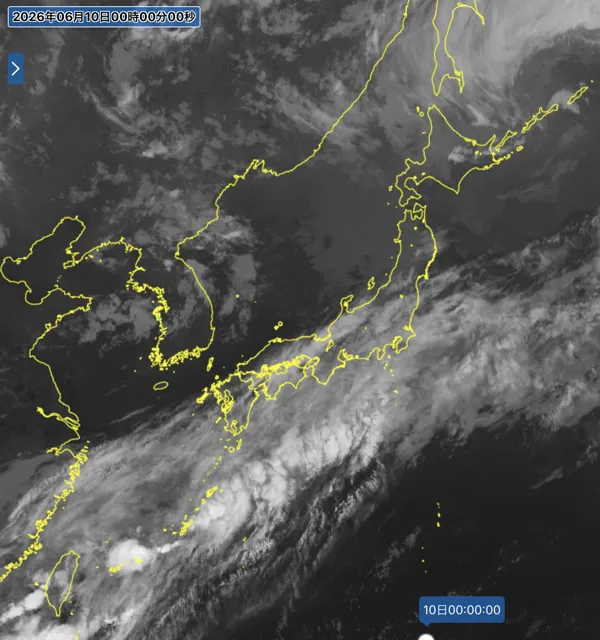 2026年6月9日24時の日本周辺の衛星赤外画像