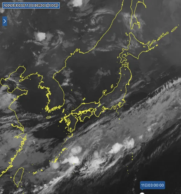 2026年6月11日3時の日本周辺の衛星赤外画像