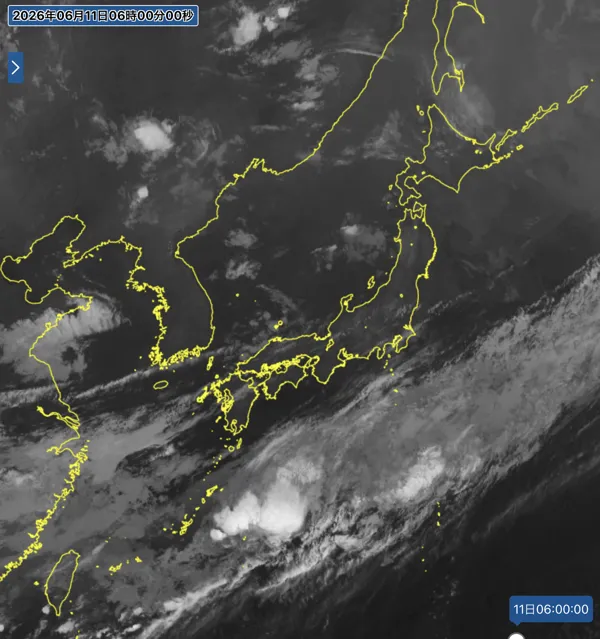 2026年6月11日6時の日本周辺の衛星赤外画像