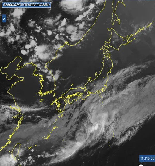 2026年6月11日18時の日本周辺の衛星赤外画像