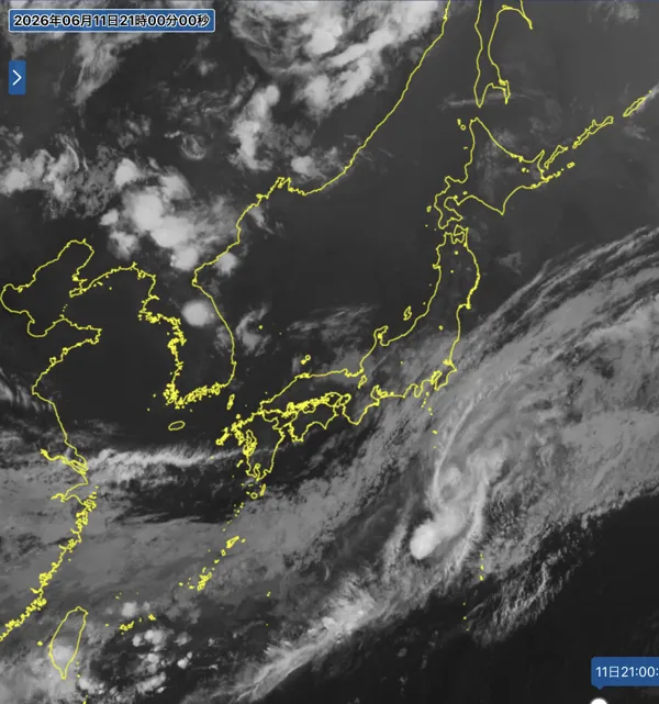 2026年6月11日21時の日本周辺の衛星赤外画像