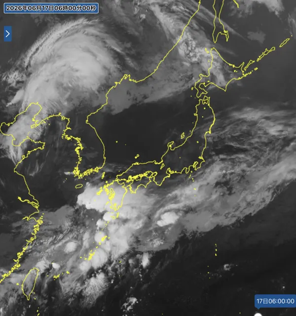 2026年6月17日6時の日本周辺の衛星赤外画像