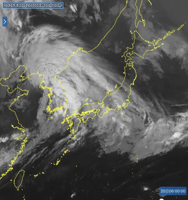2026年6月20日6時の日本周辺の衛星赤外画像