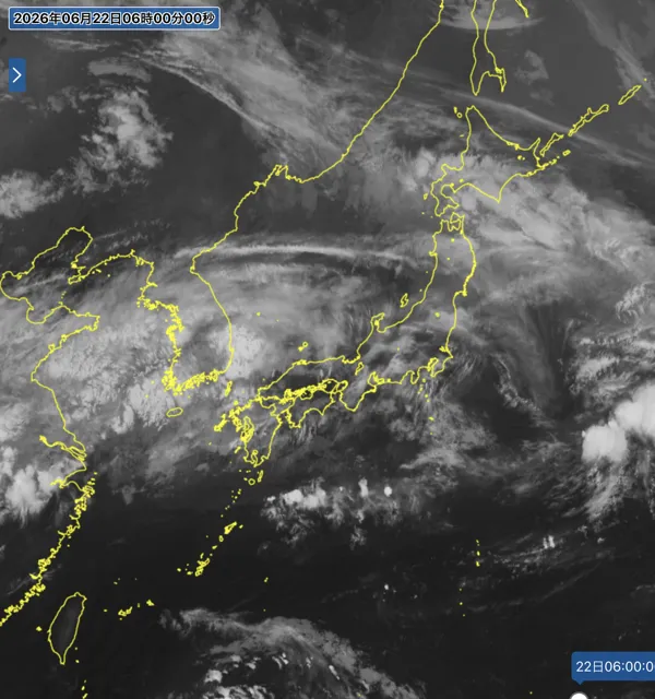 2026年6月22日6時の日本周辺の衛星赤外画像