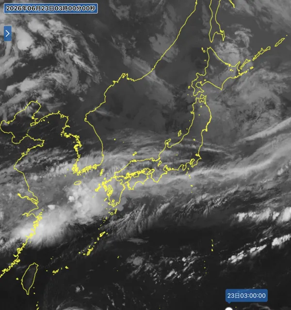 2026年6月23日3時の日本周辺の衛星赤外画像