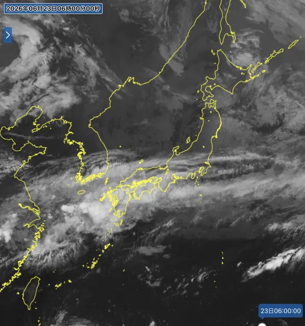 2026年6月23日6時の日本周辺の衛星赤外画像