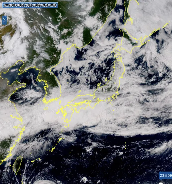2026年6月23日9時の日本周辺の衛星可視画像