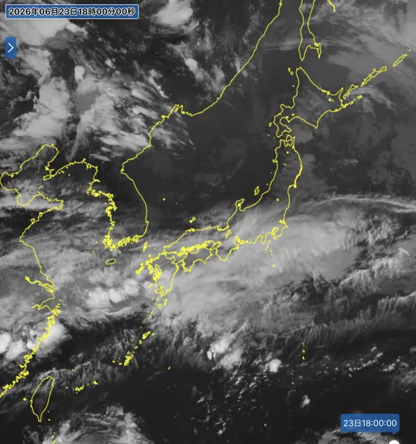 2026年6月23日18時の日本周辺の衛星赤外画像