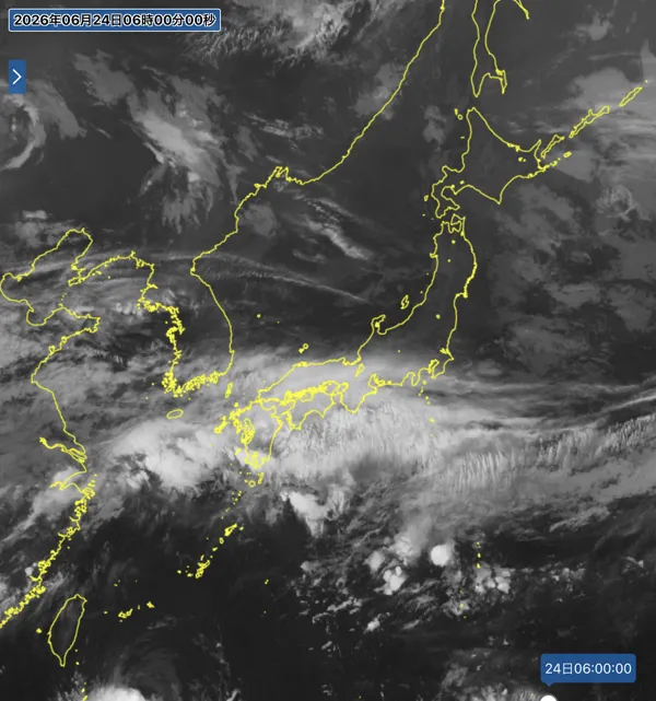 2026年6月24日6時の日本周辺の衛星赤外画像