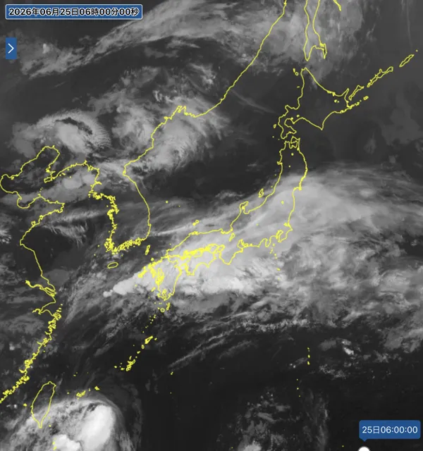 2026年6月25日6時の日本周辺の衛星赤外画像