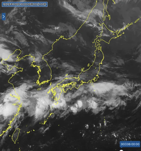2026年6月30日6時の日本周辺の衛星赤外画像