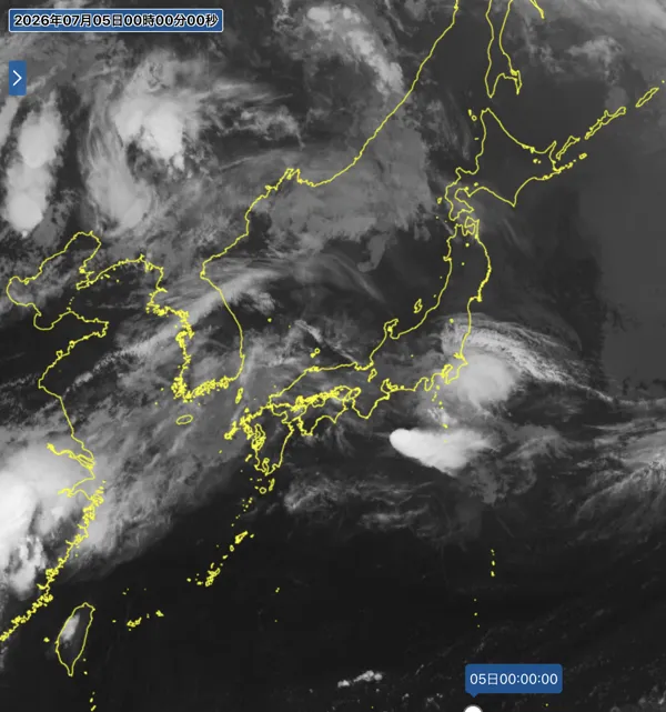 2026年7月4日24時の日本周辺の衛星赤外画像