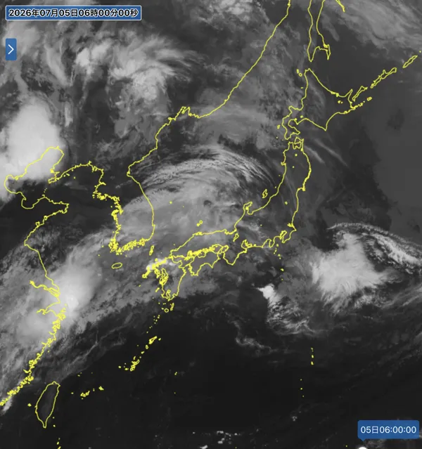 2026年7月5日6時の日本周辺の衛星赤外画像